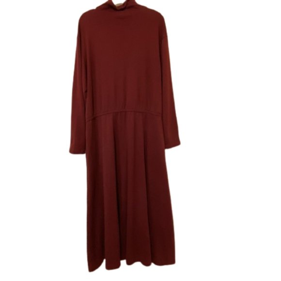 Rust/Burnt Orange Casual Long Sleeved Mock Neck Dress size TALL- XL/18-20 - Picture 11 of 13